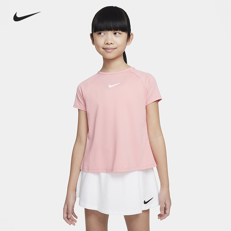 Nike/耐克儿童网球T恤Dri-FIT速干青少年运动休闲短袖CV7567-101 - 图0