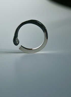 925银戒指|/我曾划出过花火musa原创设计 / 个性开口戒可调节尾戒