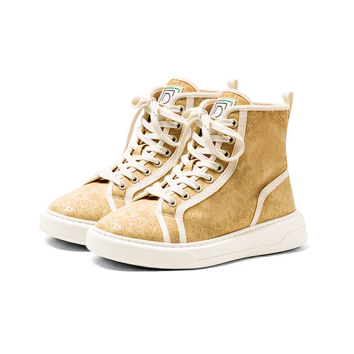 D：Fuse/迪芙斯秋冬厚底增高马丁靴系带圆头高帮鞋女DF21112057 - 图1