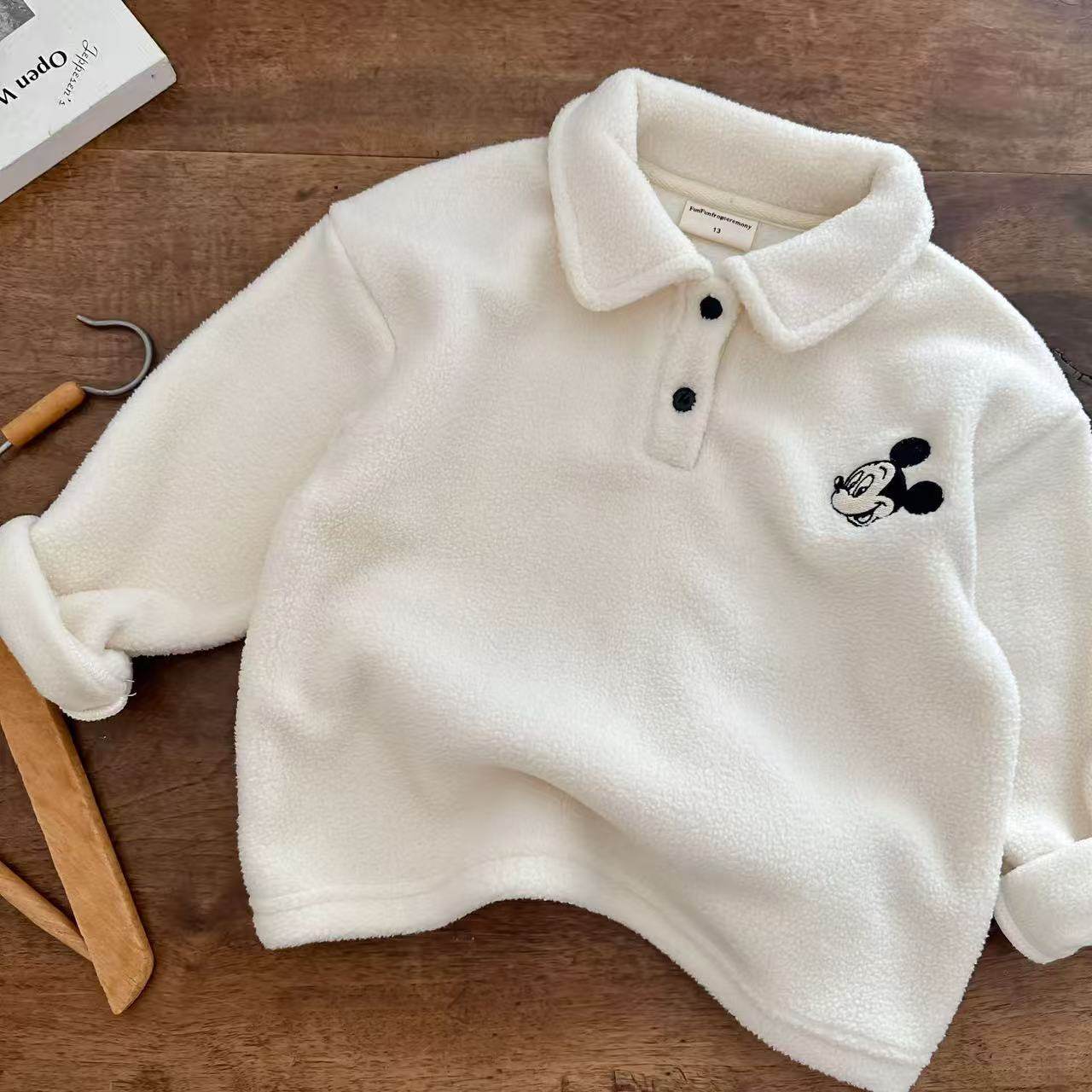 儿童POLO衫男双面绒冬款宝宝打底上衣洋气小童卡通T恤女加绒加厚,淘宝优惠券,粉丝福利购,淘宝优惠卷