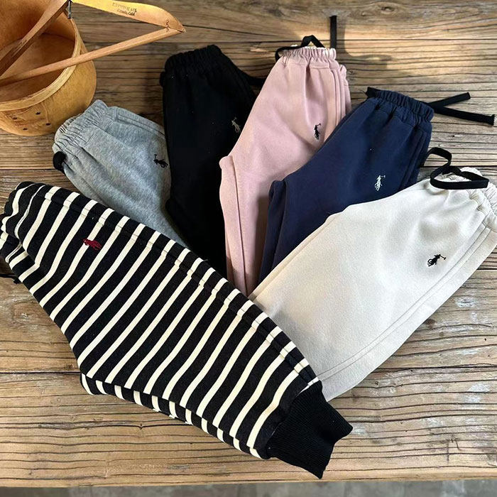 儿童长裤女一体绒冬季款宝宝束脚休闲裤纯色男童条纹卫裤加绒加厚,淘宝优惠券,粉丝福利购,淘宝优惠卷