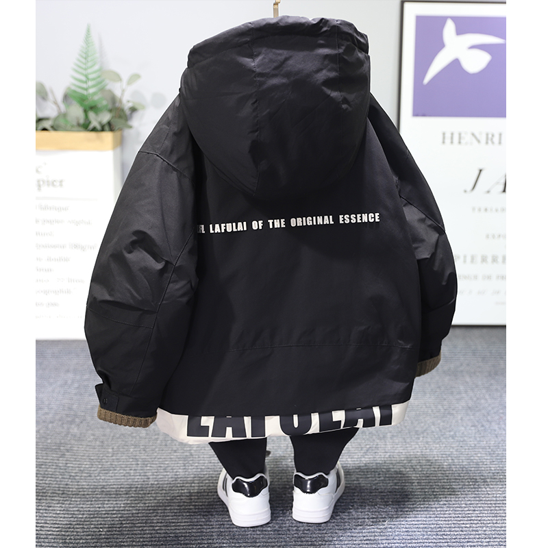 啦芙莱童装2024冬新款男女童90白鸭绒冲锋衣羽绒服中大童外套6506 - 图1