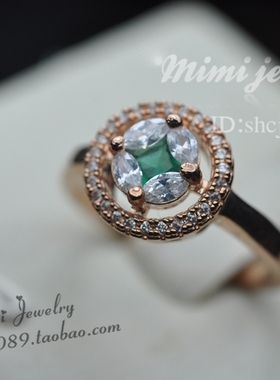 镀金水晶公主风摩登戒指