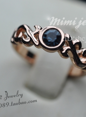 镀金奥地利水晶戒指时尚摩登