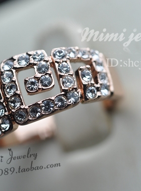 镀金高级微镶工艺时尚风摩登戒指