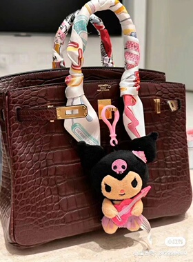美国Sanrio正版夏威夷黑皮库洛米kitty公仔玩偶娃娃毛绒挂件挂饰