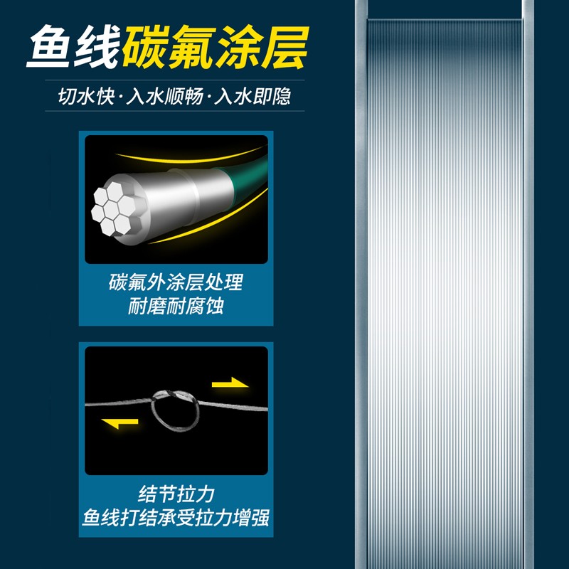 鱼线碳素线50米路亚前导线竞技线主线子线耐磨强拉力金帆渔线-图2