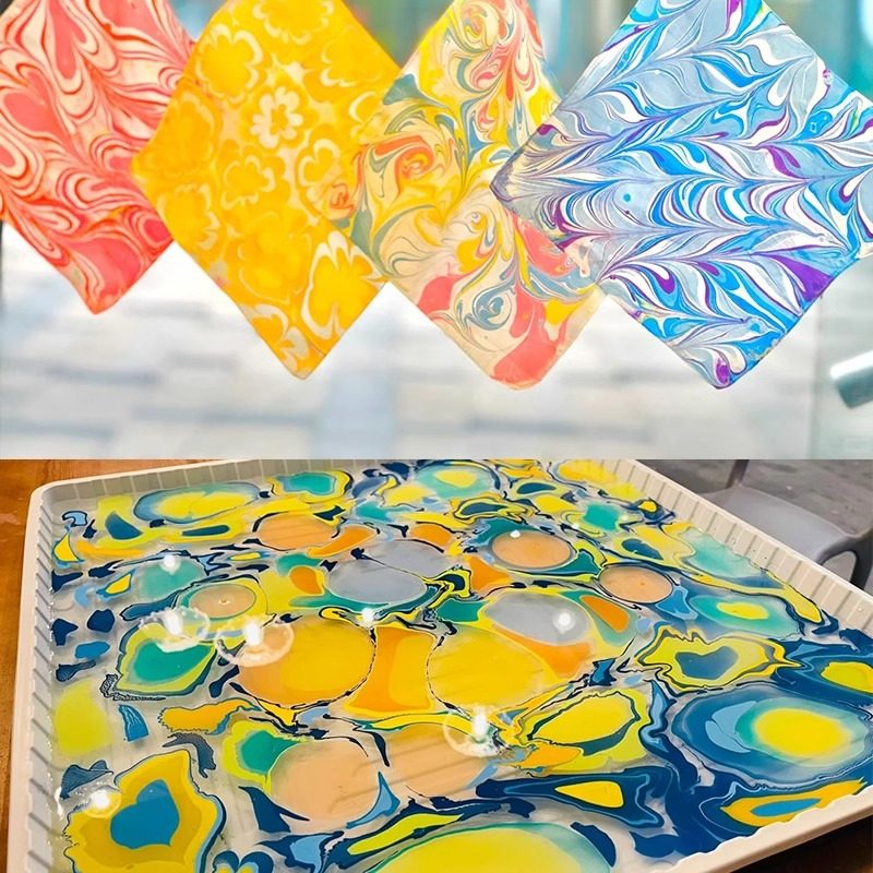 儿童水拓画颜料diy材料包水拓扇子套装水上画画涂鸦湿拓画浮水画,淘宝优惠券,粉丝福利购,淘宝优惠卷