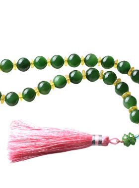 和田玉手链碧玉手串玉石手持念珠