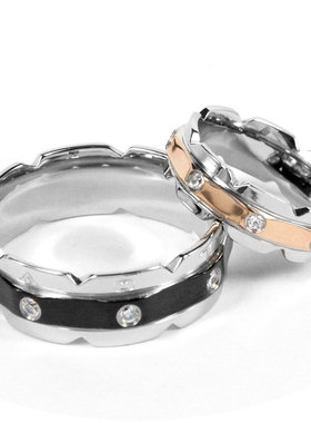 镶嵌情侣饰品戒指包邮