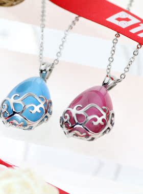 祥云猫眼石百搭吊坠链送信物