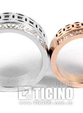 镂空镶钻情侣礼物戒指专柜同款
