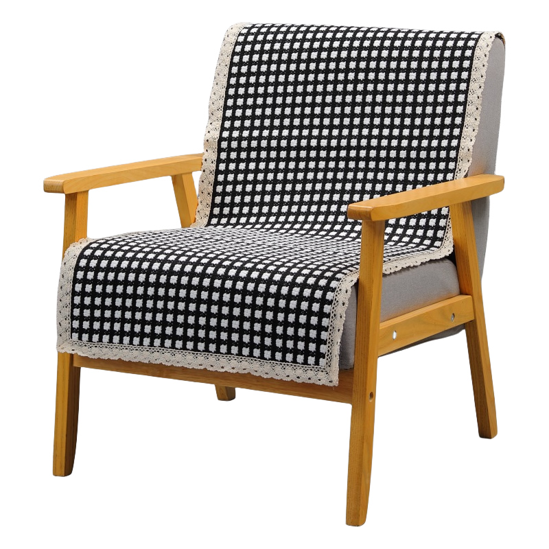 坐垫单人沙发垫棉麻亚麻椅子垫单个椅子垫椅子座垫靠背巾四季通用
