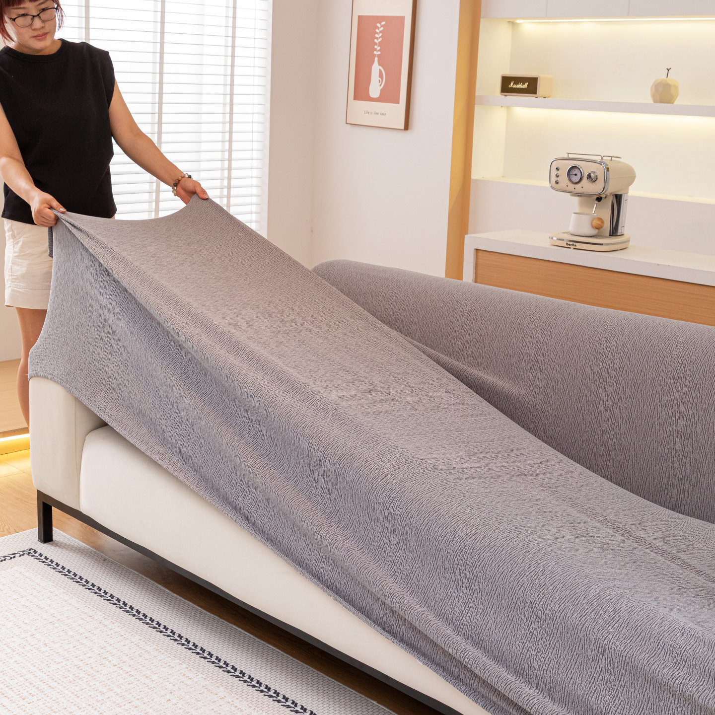 沙发套全包弹力套四季通用型新款奶油雪尼尔加厚防猫抓保护沙发罩,淘宝优惠券,粉丝福利购,淘宝优惠卷