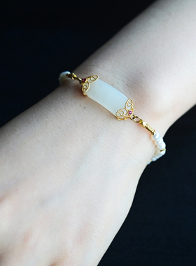 一斤钻戒天然和田白玉18K金