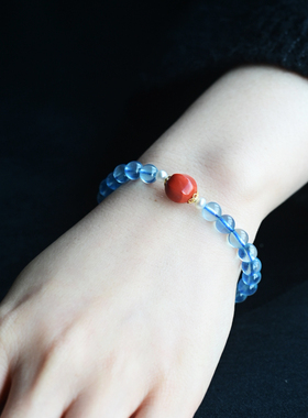 一斤钻戒天然原矿海蓝宝18K金