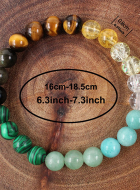 批发天然石手链欧美跨境外贸水晶串石头圆珠串珠手链珠串水晶手串