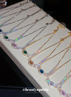 韩系新款锆石椭圆形手链休闲时尚简约气质百搭手环设计感小众手饰