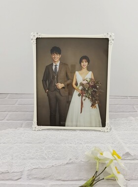 锌合金电镀金属相框手工婚纱儿童写真全家福满月摆台礼物