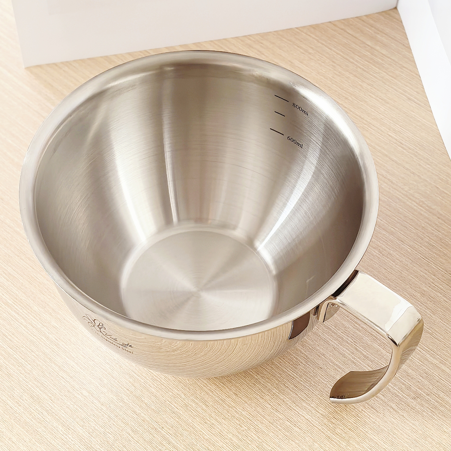 维乐仕18/10不锈钢13cm牛奶杯吃饭碗打蛋碗量杯带手柄多用碗 - 图3