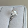 S925 sterling silver mirror extremely bright pure white silky smooth and flawless natural white pearl ring 9mm sunflower