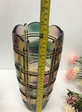 高品质七彩琉璃色花瓶摆件客厅插花干花北欧花瓶鲜花水培花瓶家用