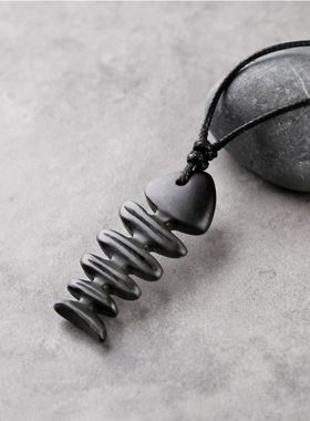 男女黑檀木文艺风吊坠