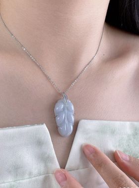 古丽古丽S925纯银翡翠轻奢风精致金枝玉叶高级感项链锁骨链00008