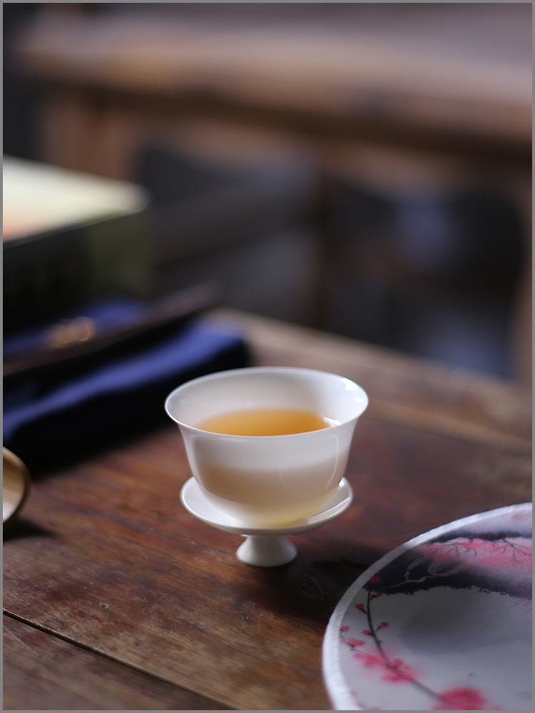 小飞虹｜小薇｜骨瓷特小号茶盖碗单个一人饮茶碗迷你高端功夫茶具-图2
