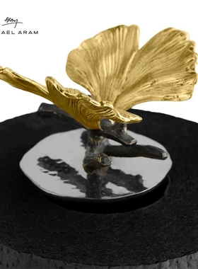 Michael Aram纸巾架台面摆件创意不锈钢镀金厨房餐厅纸巾筒礼盒装