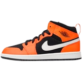 Университет Северной Каролины Air Jordan 1 Mid Aj1 Маленькая сломанная черная апельсиновая банда 640734-062