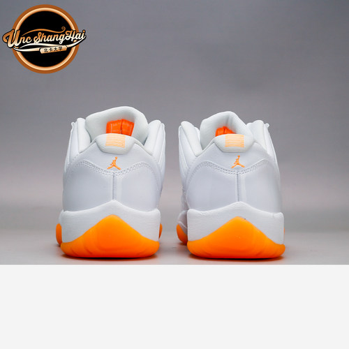 北卡大学 Air Jordan 11 Low AJ11 柑橘 白橙 女鞋580521-139现货 - 图2