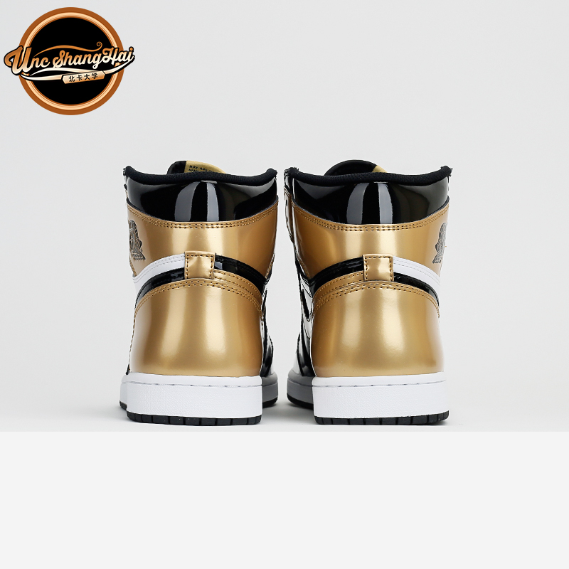 北卡大学 Air Jordan 1 Gold Toe AJ1黑白金黑金脚趾861428-007-图2