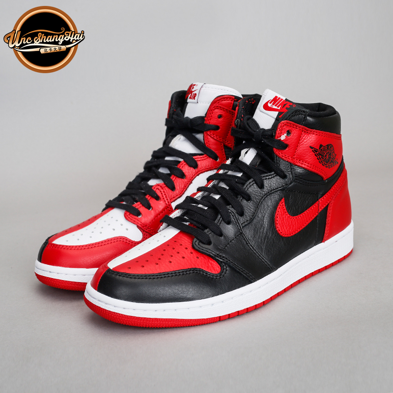 北卡大学 Air Jordan 1 OG AJ1 黑红芝加哥 阴阳鸳鸯 861428-061 - 图0