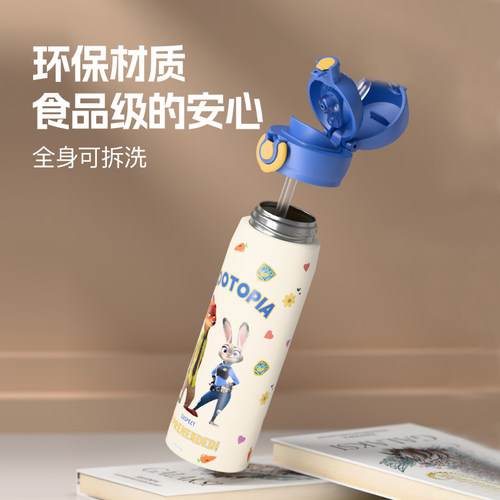 迪士尼疯狂动物城500ml保温杯学生上学专用水杯朱迪尼克生日礼物 - 图2