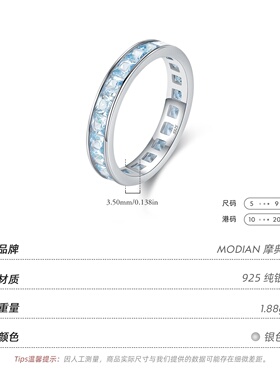 S925纯银水晶镶钻戒指女百搭