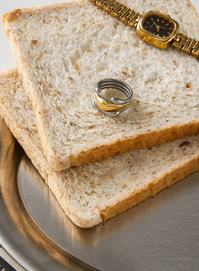 欧美多层拼色钛钢戒指