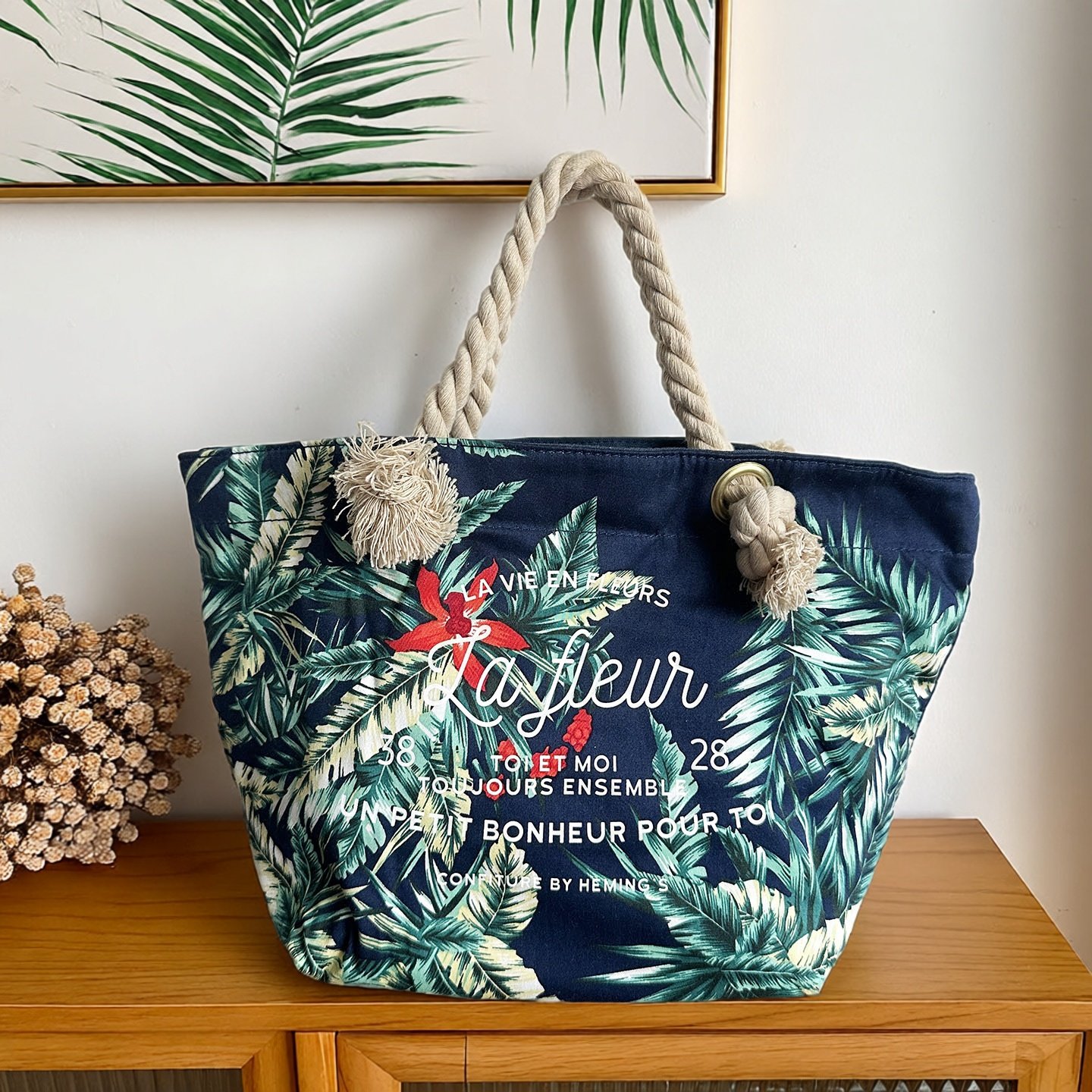 出口外贸便携手提收纳包大容量棉布托特手拎花样通勤收纳包,淘宝优惠券,粉丝福利购,淘宝优惠卷