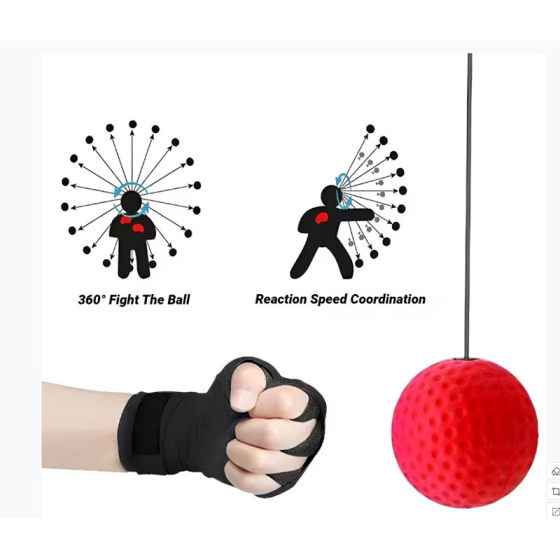 Head mounted boxing speed ball reaction ball
