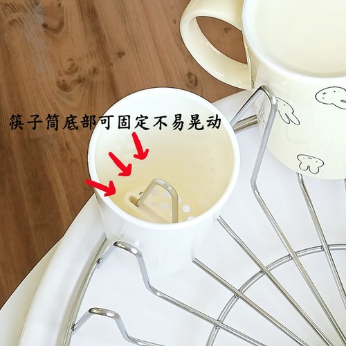 意大利同款304不锈钢碗架厨房台面沥水收纳架圆形餐具置物架家用 - 图3