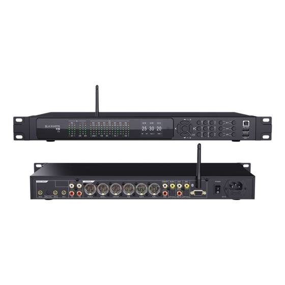 中创T1家用KTV前级效果器HIFI级信噪比双光纤纯中文防啸叫处理器