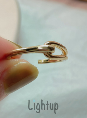 ins冷淡风镀14K金开口戒指