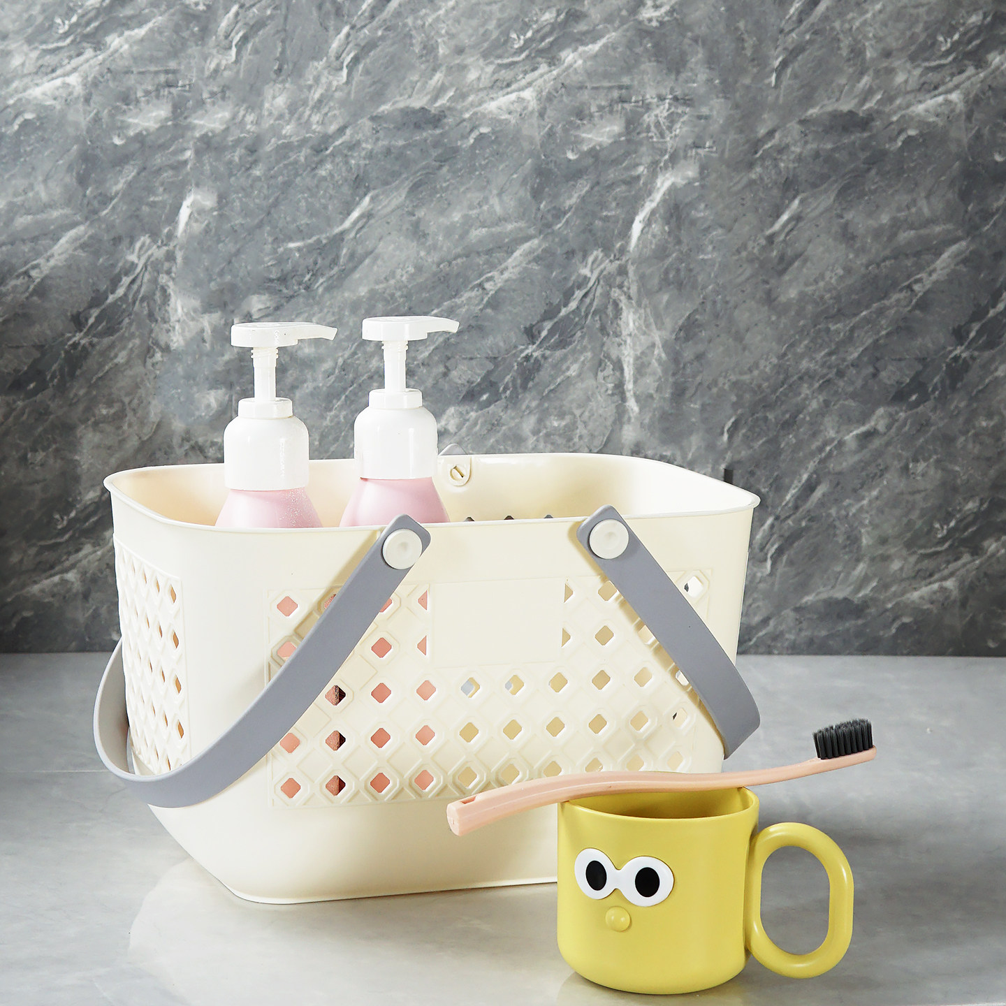 浴室洗澡手提篮洗漱用品沥水可爱洗浴宿舍收纳沐浴筐框学生小篮子,淘宝优惠券,粉丝福利购,淘宝优惠卷