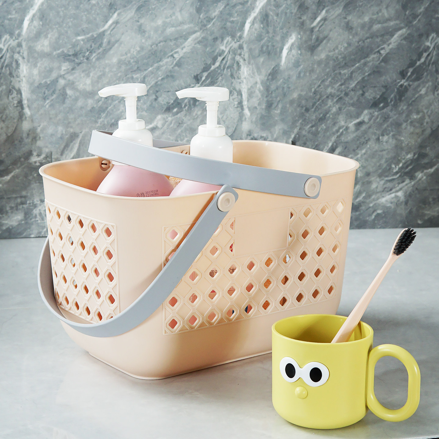 浴室洗澡手提篮洗漱用品沥水可爱洗浴宿舍收纳沐浴筐框学生小篮子,淘宝优惠券,粉丝福利购,淘宝优惠卷
