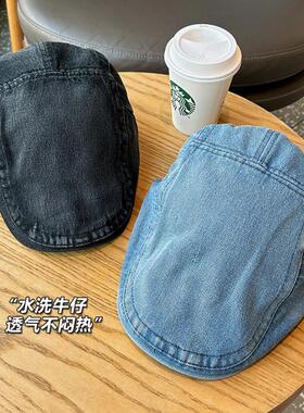 CUNCY画家牛仔前进帽贝雷帽帽子日系英伦风报童黑色灰色粉色白色