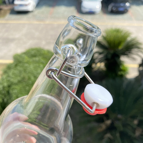 原19美刀！好有格调！出口秋千盖玻璃瓶自酿果汁饮料密封瓶子6只 - 图2