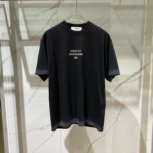 PP OF GOLDEN 26春夏新款logo字母印花破坏做旧男士短袖T恤622639 - 图3