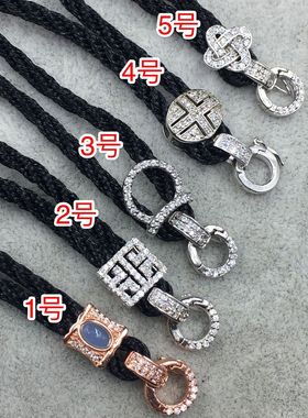 原创纯银快拆扣挂绳佛牌链子