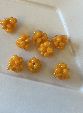 橙色果子灯工玻璃珠DIY串珠