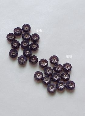 diy手作风迷你描金戒指捷克珠